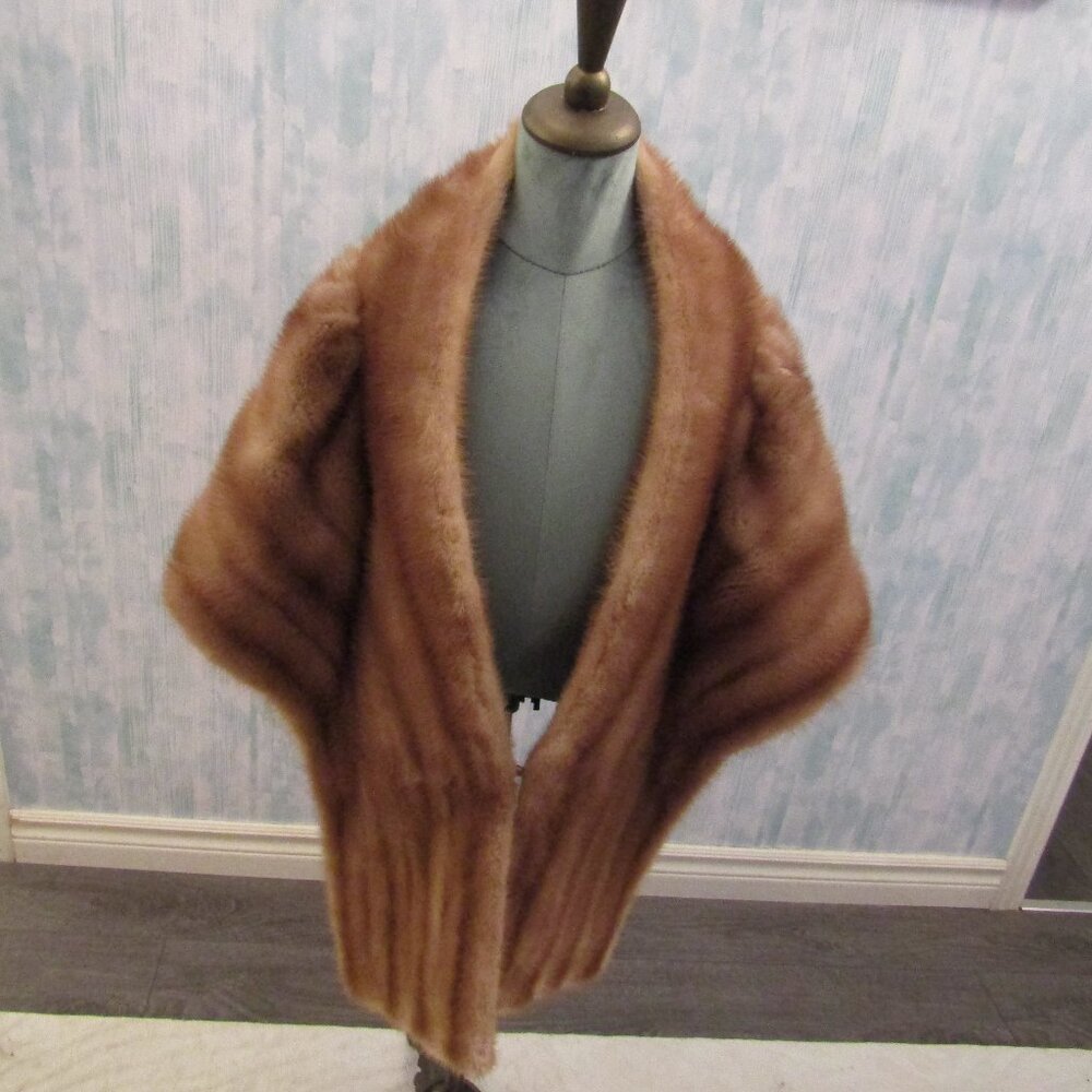 Real Genuine Fur Wrap Stole Coat